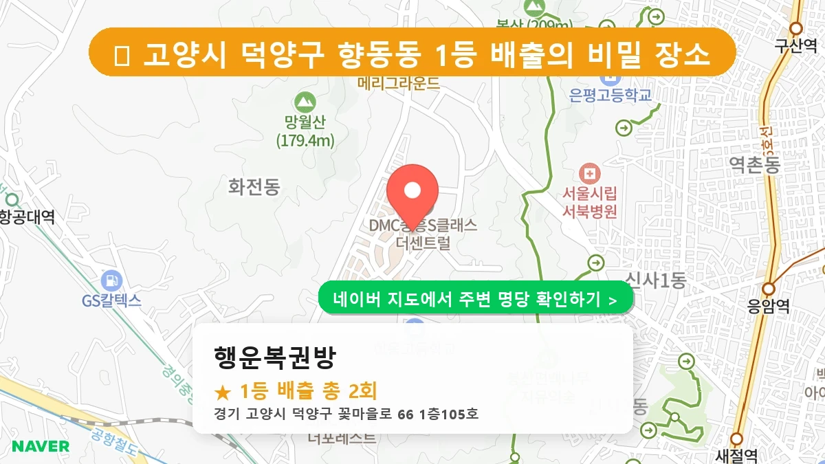 제1188회 고양시 향동동 로또 명당 행운복권방 위치 및 상세정보