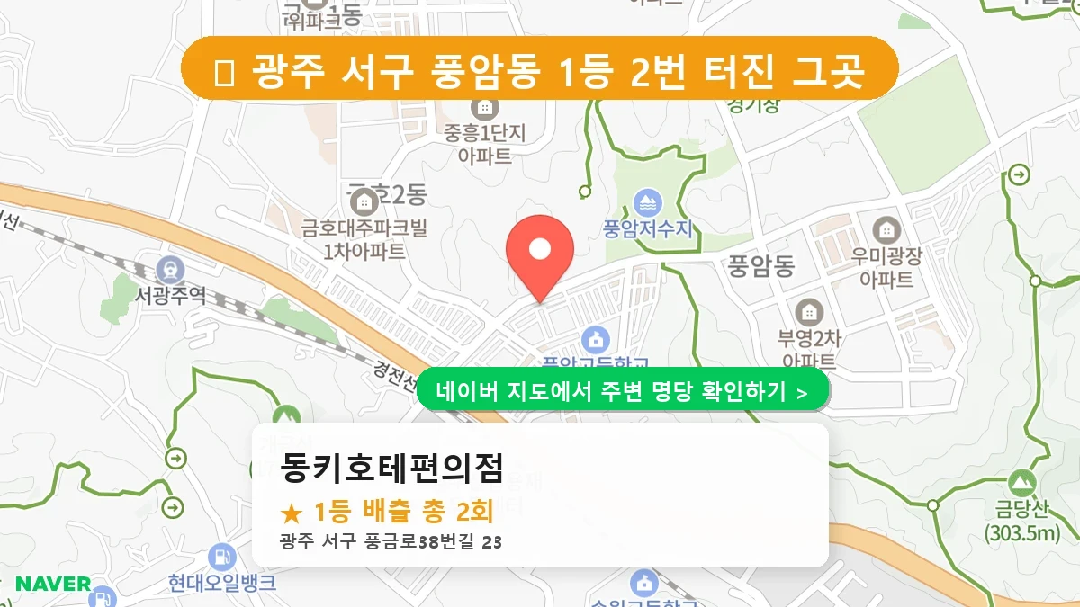 제1189회 서구 풍암동 로또 명당 동키호테편의점 위치 및 상세정보