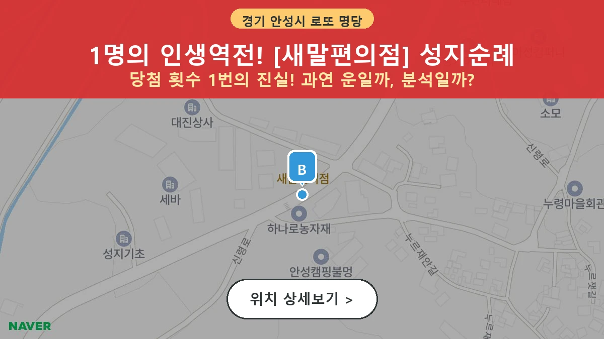 제1199회 안성시 대덕면 로또 명당 새말편의점 위치 및 상세정보