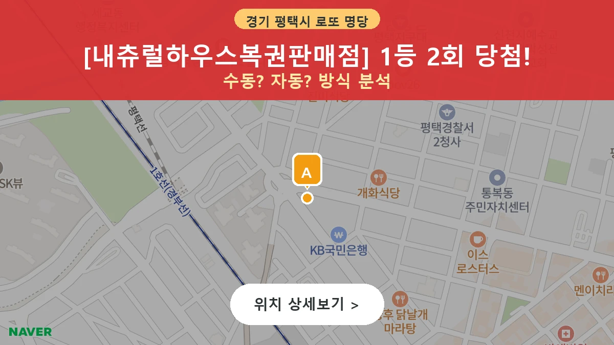 경기 평택시 1등 판매점 내츄럴하우스복권판매점 지도
