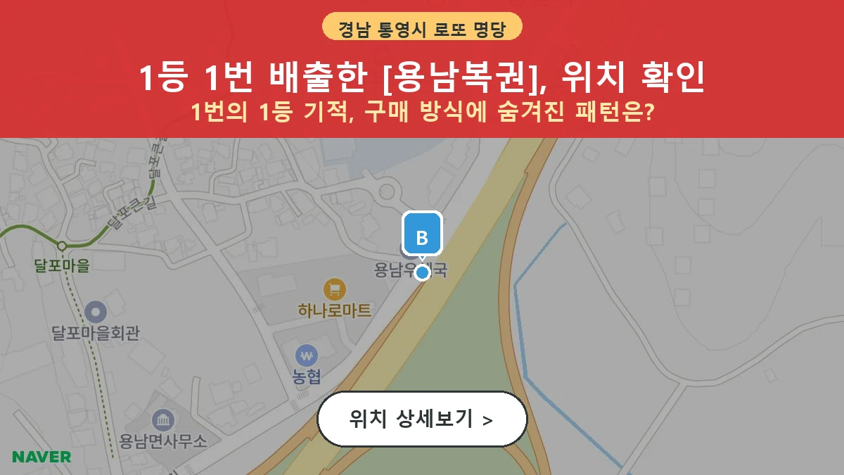 제1200회 통영시 용남면 로또 명당 용남복권 위치 및 상세정보