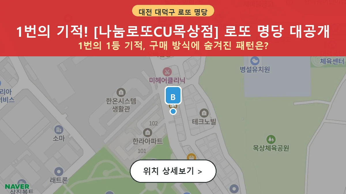 제1198회 대덕구 목상동 로또 명당 나눔로또CU목상점 위치 및 상세정보