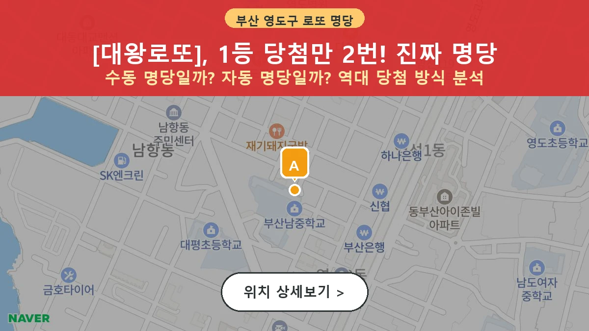 제1203회 영도구 남항동1가 로또 명당 대왕로또 위치 및 상세정보