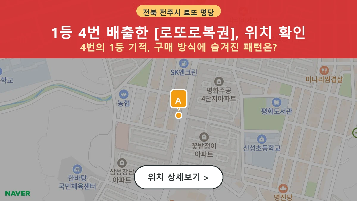 제1201회 전주시 평화동2가 로또 명당 로또로복권 위치 및 상세정보