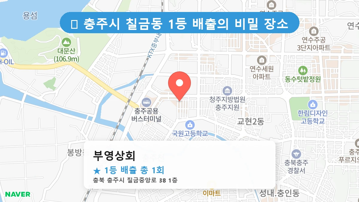 제1190회 충주시 칠금동 로또 명당 부영상회 위치 및 상세정보