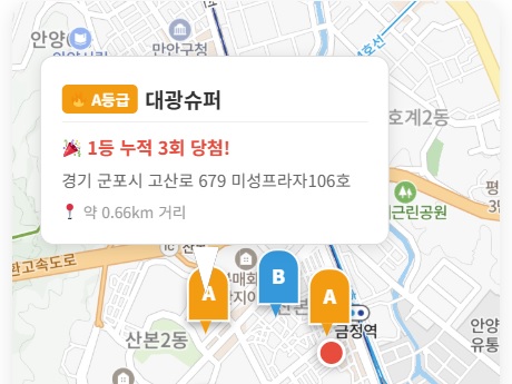 경기 군포 로또 명당 대광슈퍼