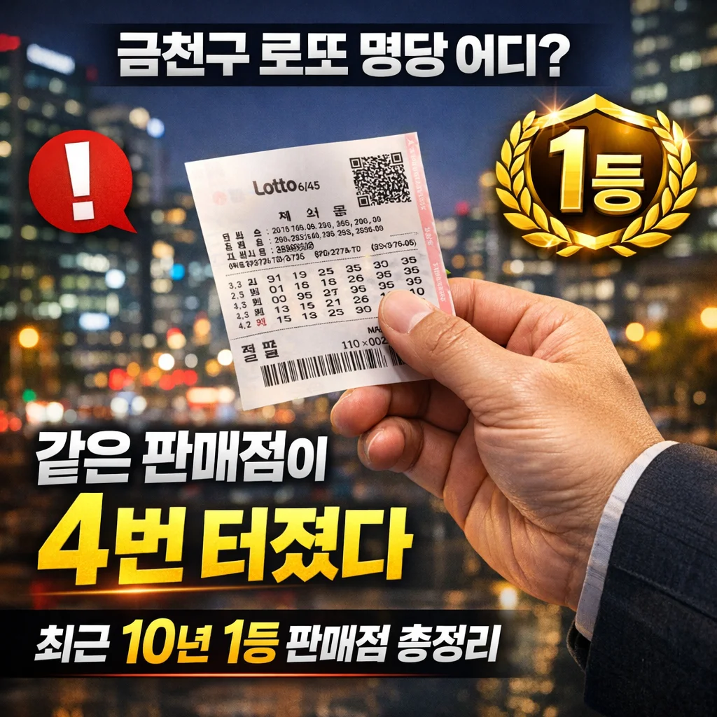 금천구 로또 명당 1등 판매점 자동 수동 통계
