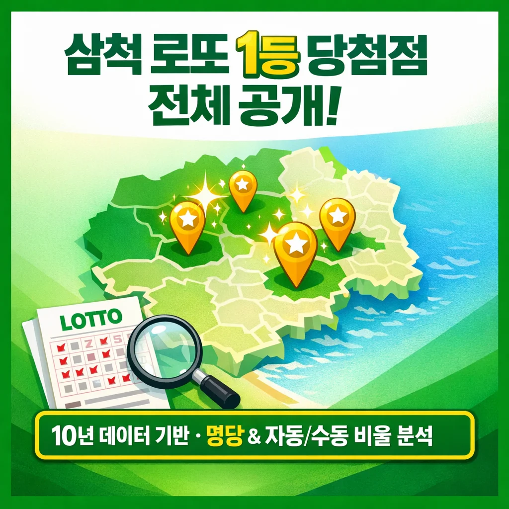 삼척시 로또 1등 당첨점 로또 명당 자동 수동 분석