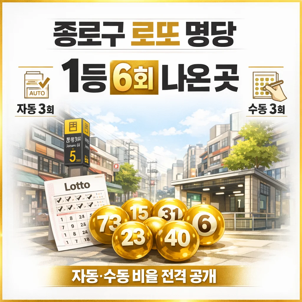 종로구 로또 명당 어디 종로3가 가로판매점82호 자동·수동 비율까지 공개