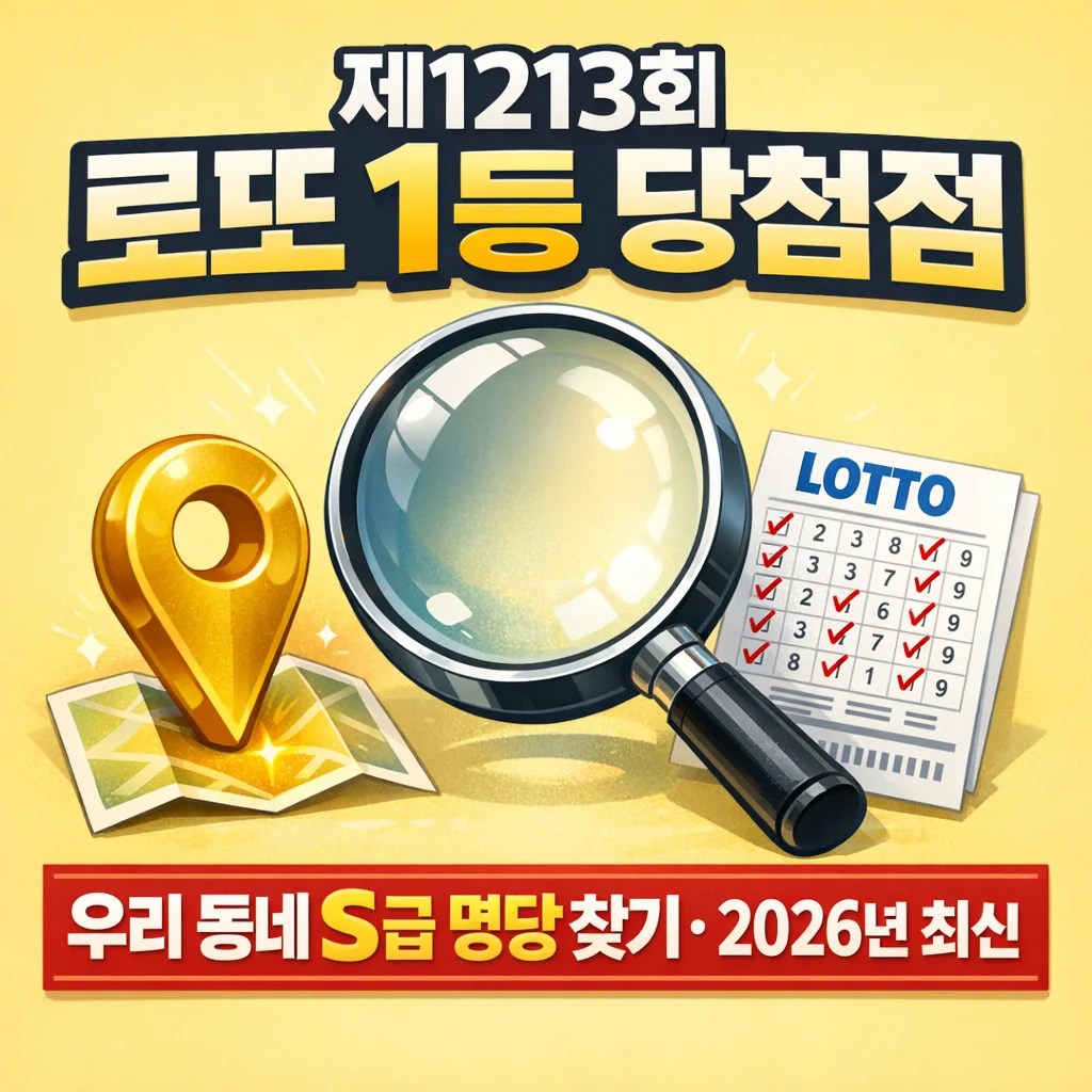 제1213회 로또 1등 당첨 번호 - 당첨 지역 판매점 리스트