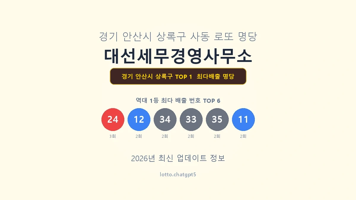 경기 안산시 상록구 로또 1등 명당