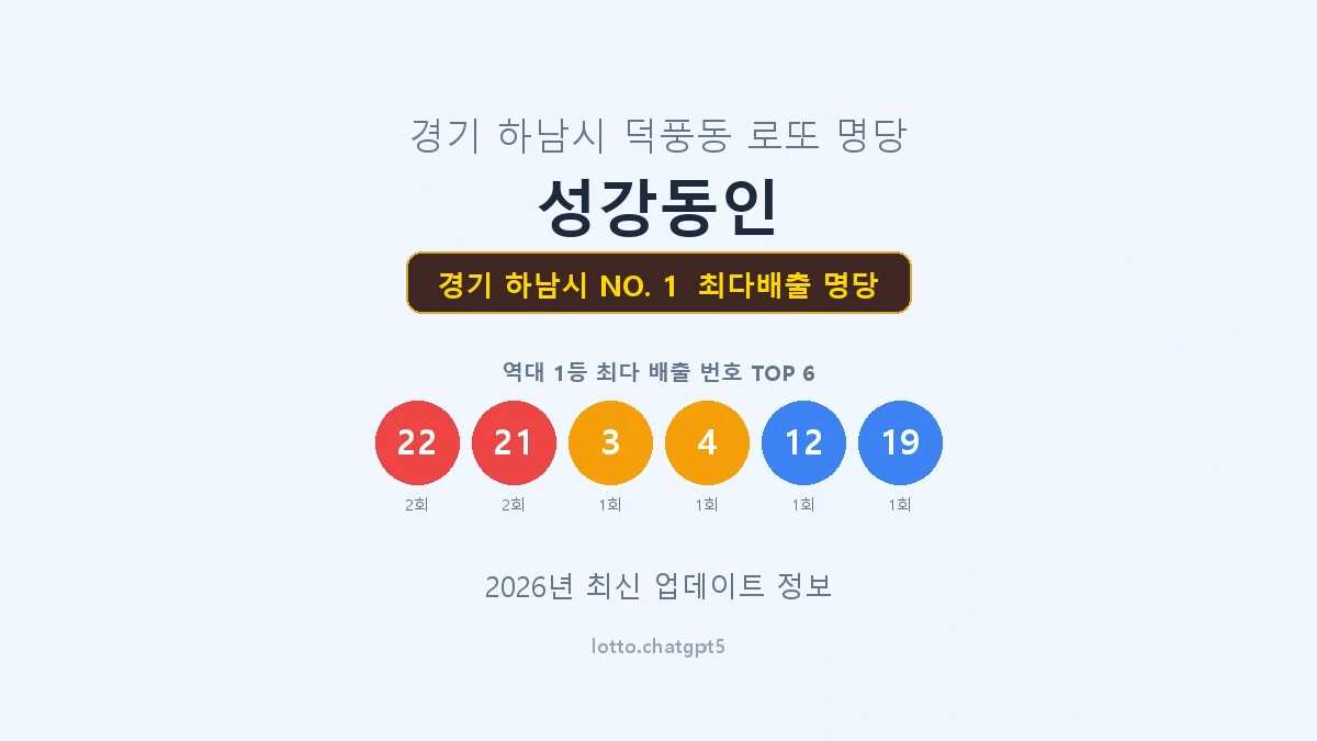 경기 하남시 로또 1등 명당