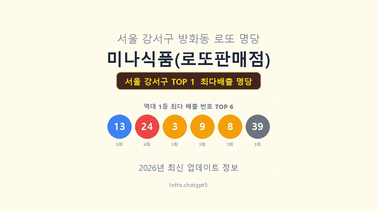 서울 강서구 로또 1등 명당