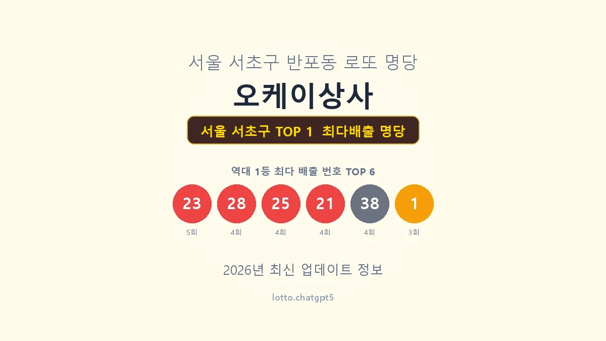 서울 서초구 로또 1등 명당