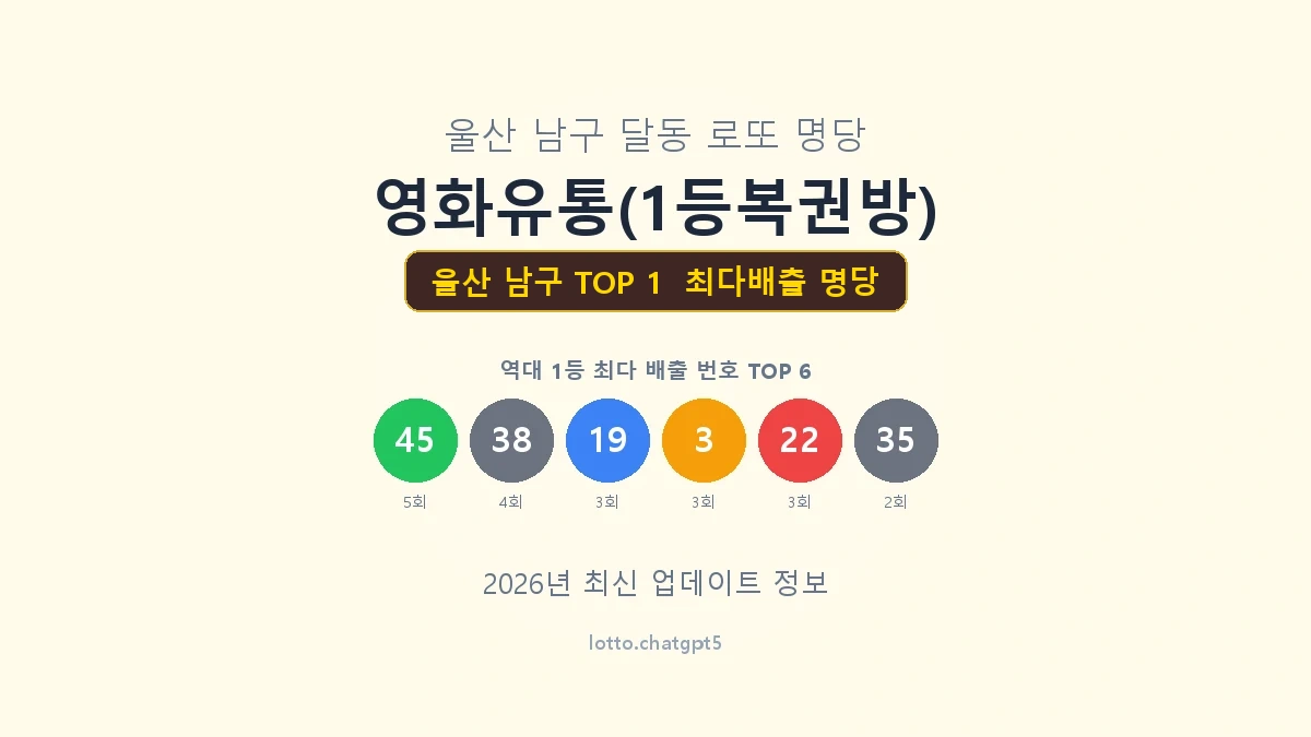 울산 남구 로또 1등 명당