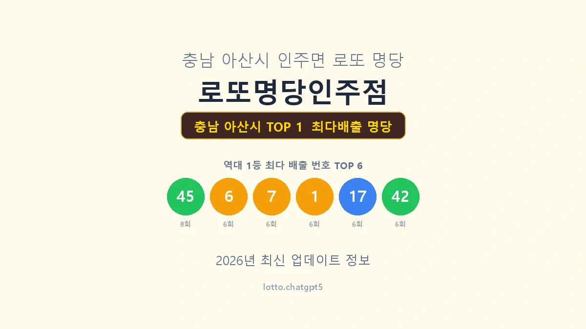 충남 아산시 로또 1등 명당