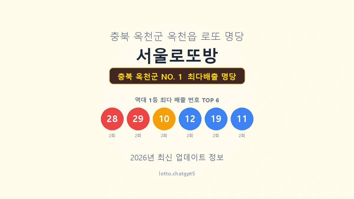충북 옥천군 로또 1등 명당