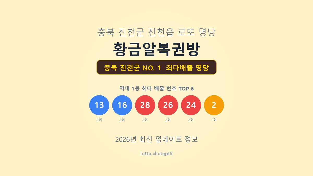 충북 진천군 로또 1등 명당