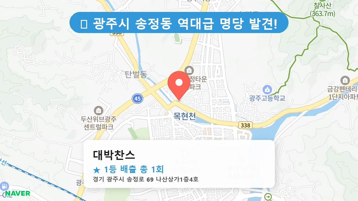 대박찬스 네이버 지도