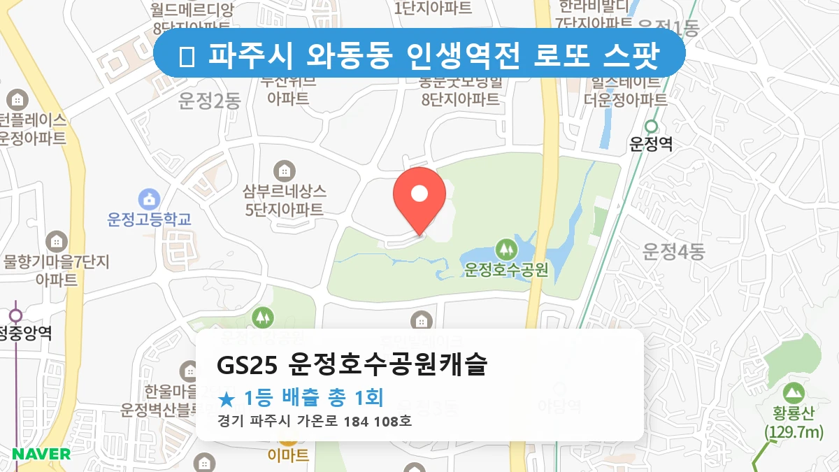 GS25 운정호수공원캐슬 네이버 지도