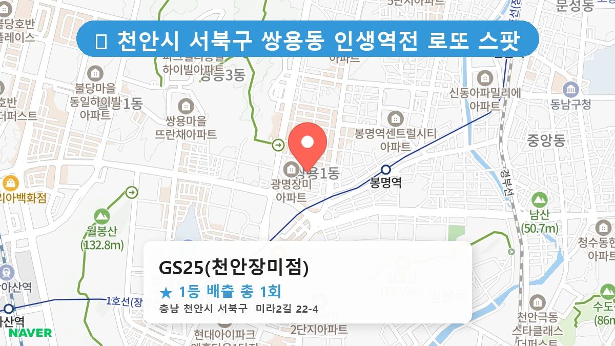 GS25(천안장미점) 네이버 지도