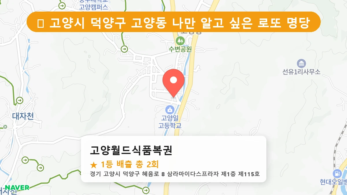 고양월드식품복권 네이버 지도
