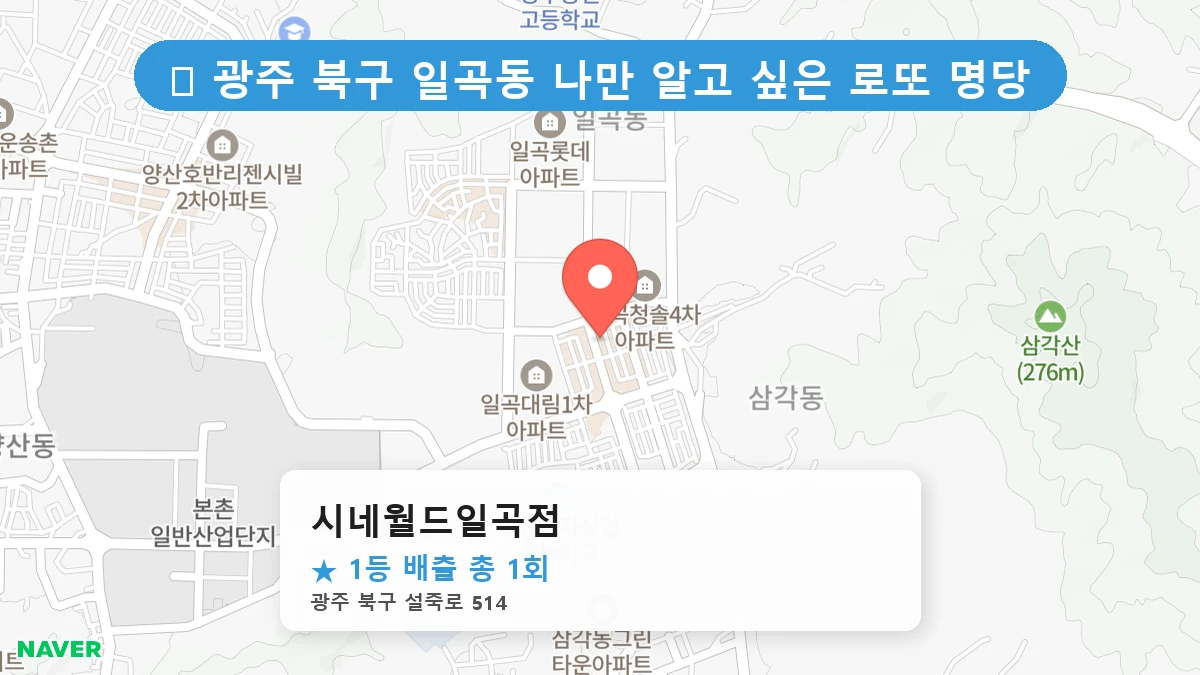 시네월드일곡점 네이버 지도