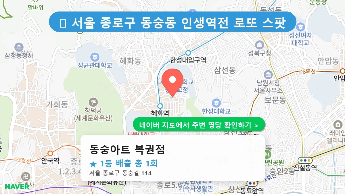 동숭아트 복권점 네이버 지도
