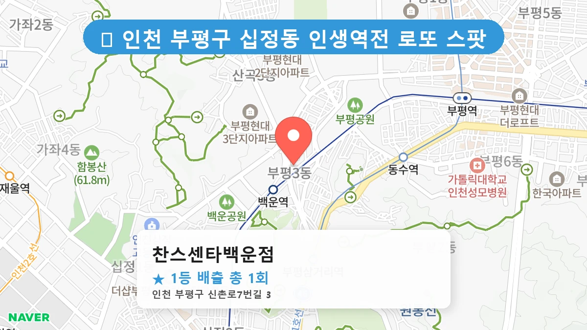 찬스센타백운점 네이버 지도