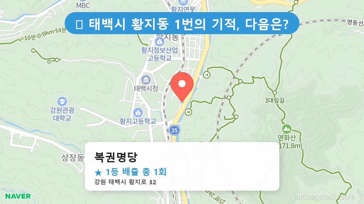 제1199회 태백시 황지동 로또 명당 복권명당 위치 및 상세정보
