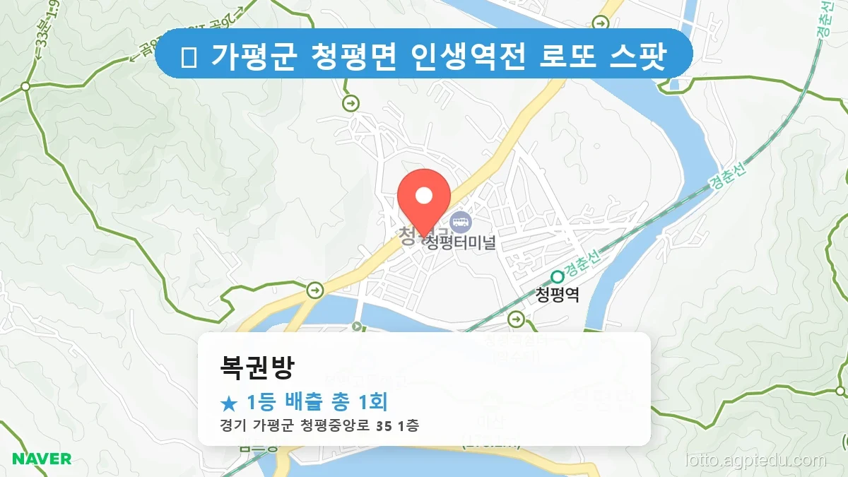경기 가평군 청평면 청평면 로또 명당 복권방 1등 당첨 배출점 전경