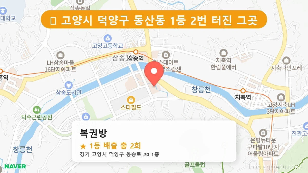 [2026 경기 고양시 덕양구 동산동 로또 명당 BEST] 이번 주 당첨 주인공이 나올 명당은?