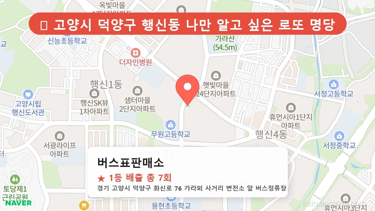 [2026 경기 고양시 덕양구 행신동 로또 명당 BEST 5] 숨겨진 명당 발견! 당첨자들의 성지