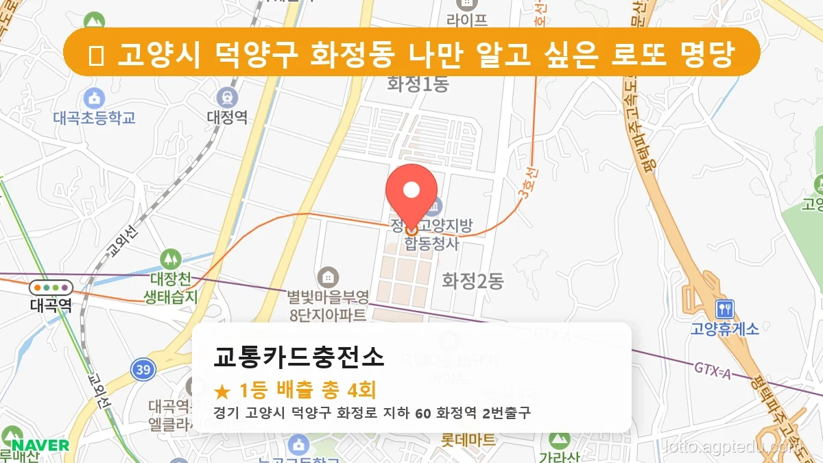 [2026 경기 고양시 덕양구 화정동 로또 명당 BEST 4] 당첨 기운 가득한 판매점 총정리