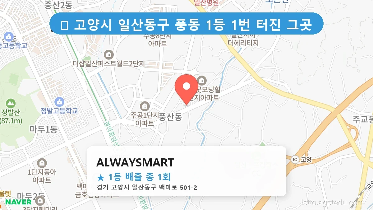 [2026 경기 고양시 일산동구 풍동 로또 명당 BEST] 이번 주 당첨 주인공이 나올 명당은?
