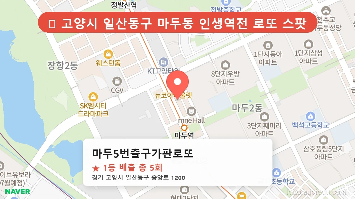 [2026 경기 고양시 일산동구 로또 명당 TOP 10] 1등 최다 배출 판매점 리스트 완벽 정리