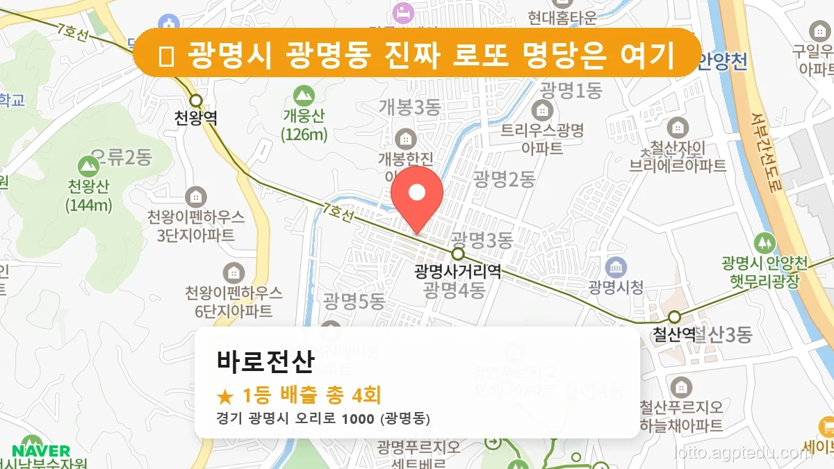 [2026 경기 광명시 광명동 로또 명당 BEST 7] 지역 주민만 아는 1등 배출점 리스트