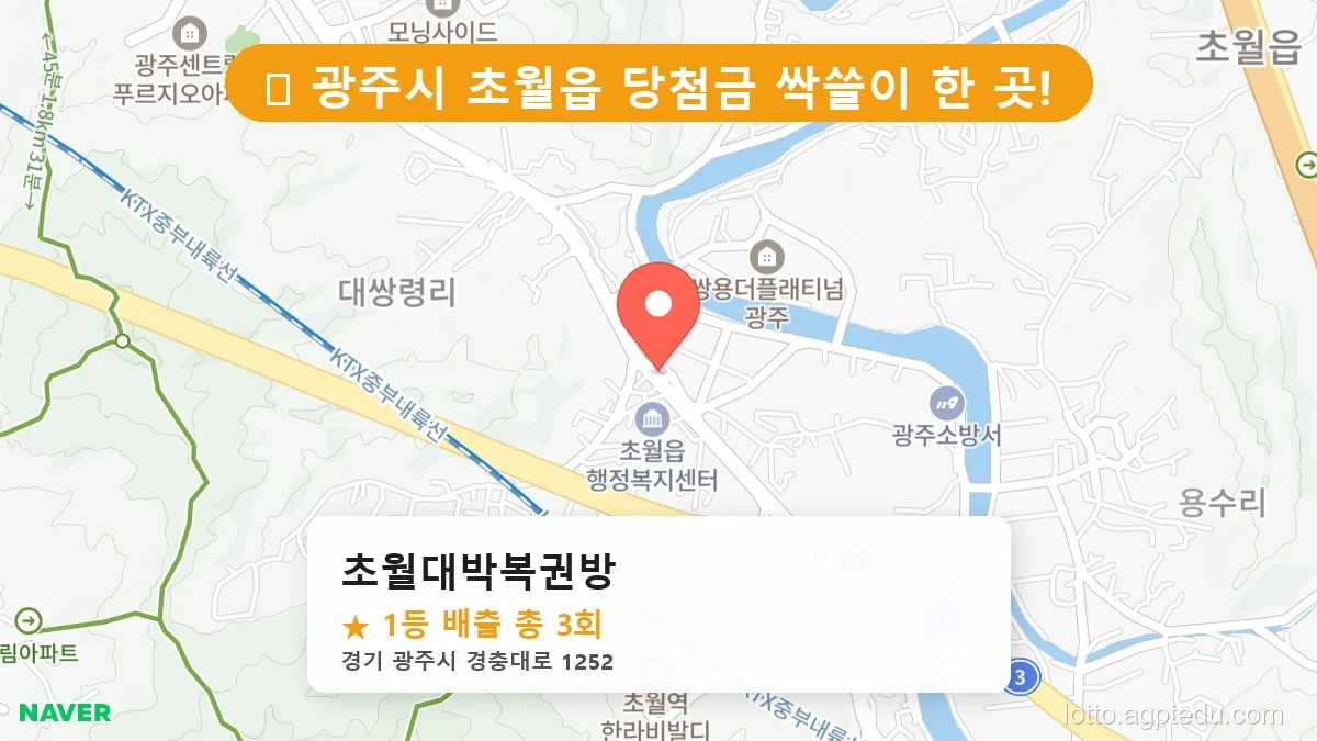 [2026 경기 광주시 초월읍 로또 명당 BEST 3] 지역 주민만 아는 1등 배출점 리스트