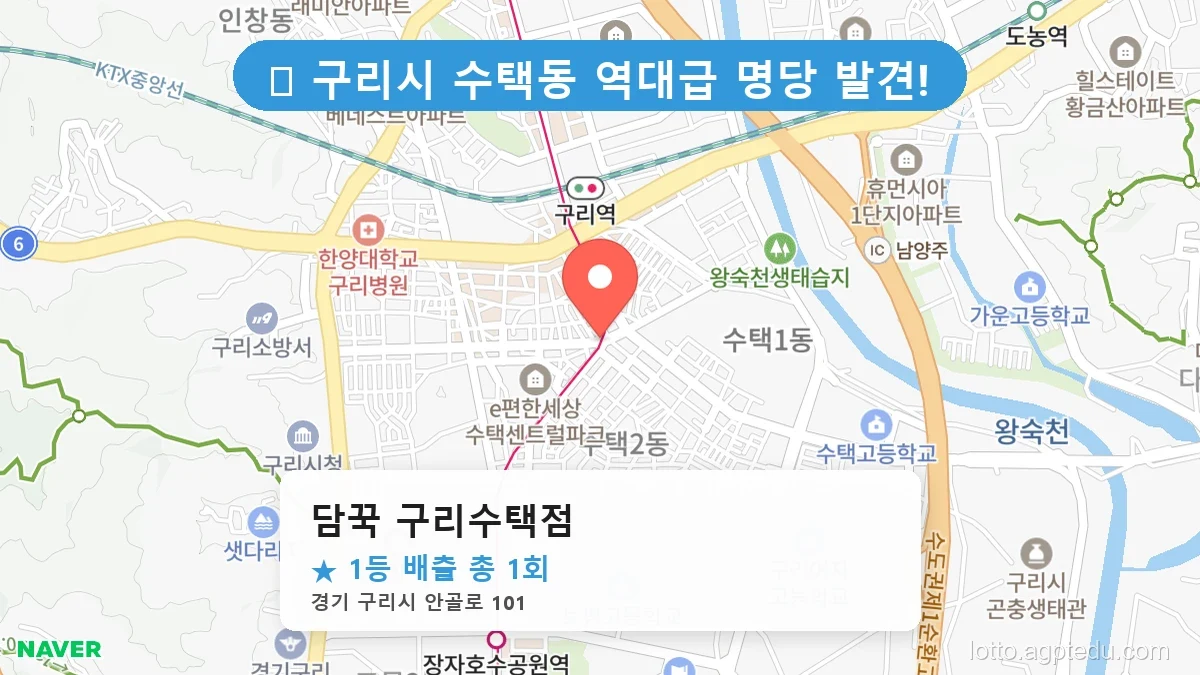 경기 구리시 수택동 수택동 로또 명당 담꾹 구리수택점 1등 당첨 배출점 전경