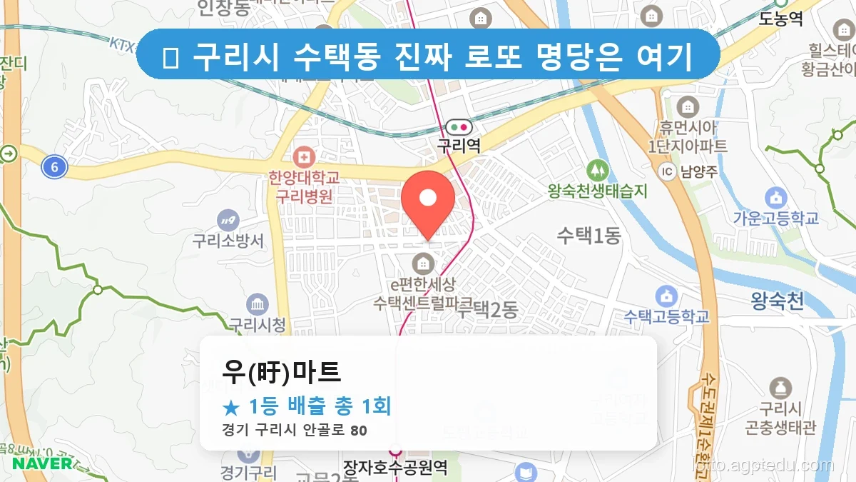 경기 구리시 수택동 수택동 로또 명당 우(旴)마트 1등 당첨 배출점 전경