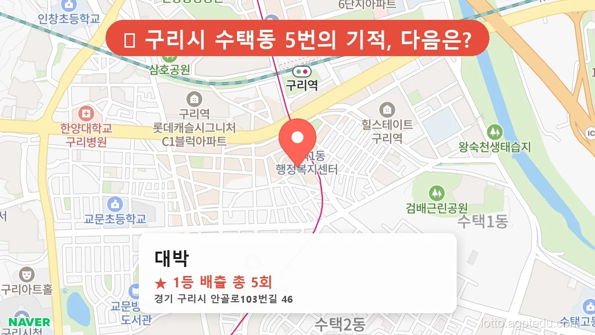 [2026 경기 구리시 수택동 로또 명당 BEST 7] 데이터로 본 당첨 확률 높은 매장 추천