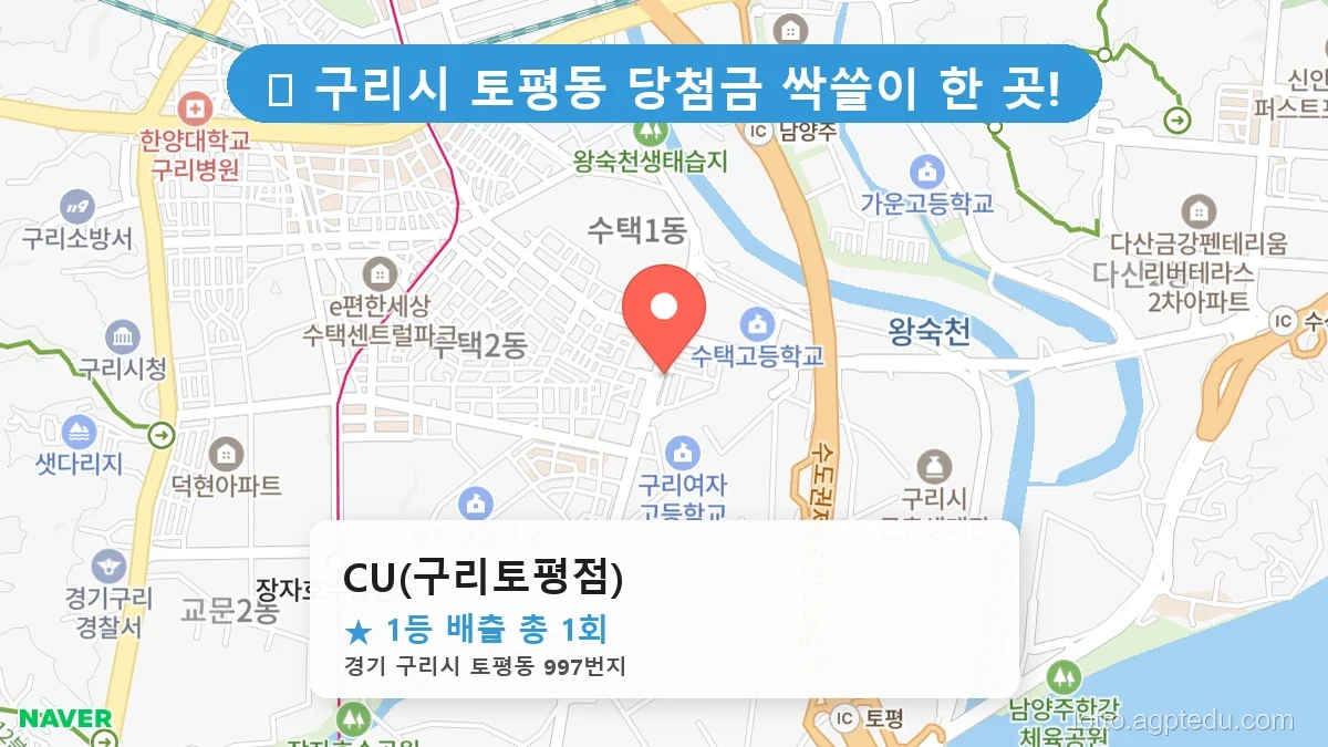 [2026 경기 구리시 토평동 로또 명당 BEST] 당첨 기운 가득한 판매점 총정리