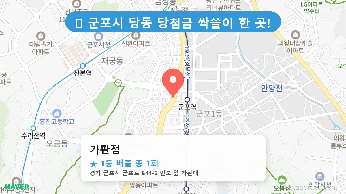 경기 군포시 당동 당동 로또 명당 가판점 1등 당첨 배출점 전경