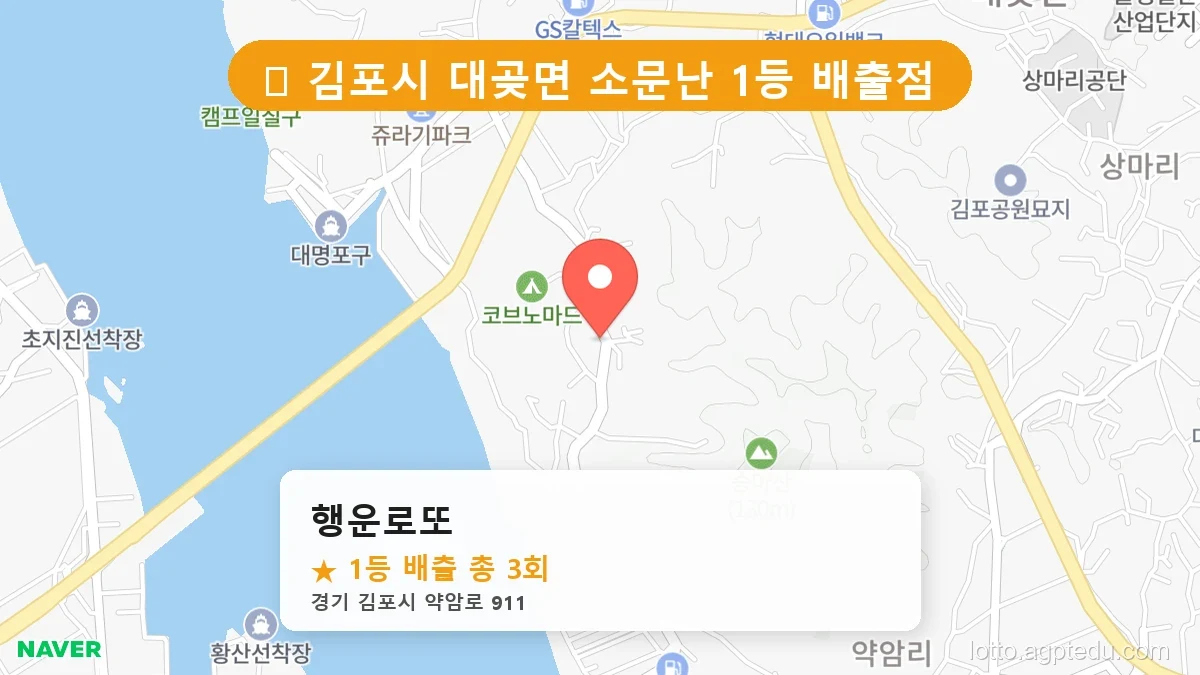 경기 김포시 대곶면 대곶면 로또 명당 행운로또 1등 당첨 배출점 전경