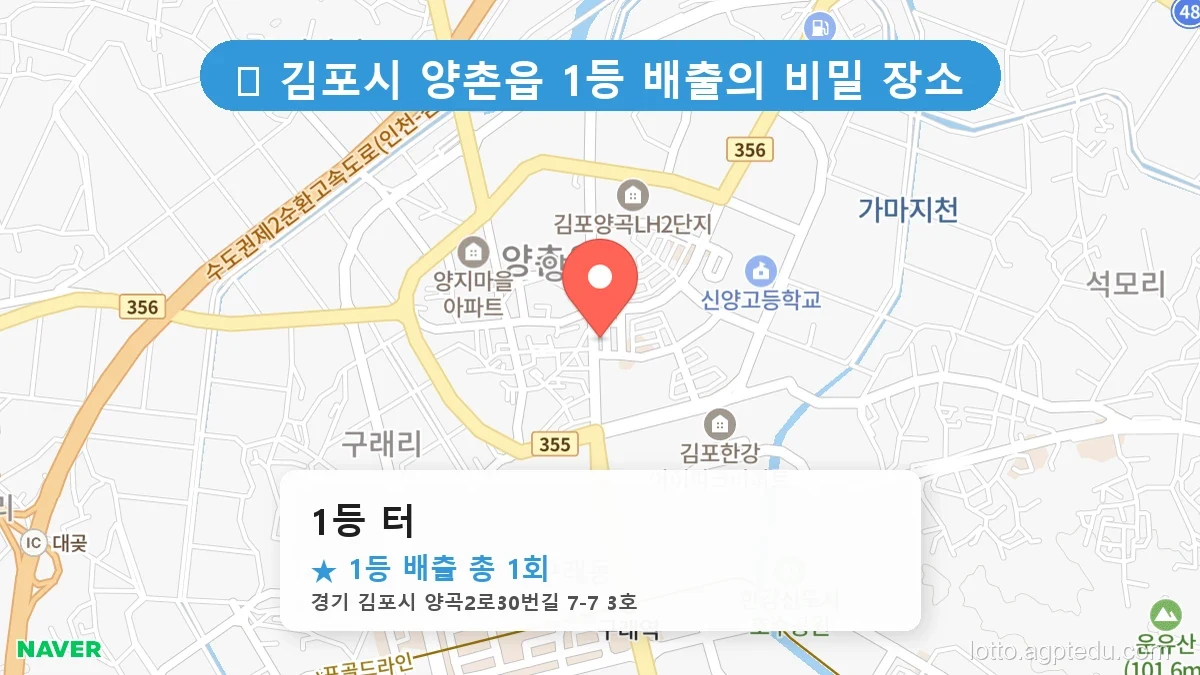 경기 김포시 양촌읍 양촌읍 로또 명당 1등 터 1등 당첨 배출점 전경