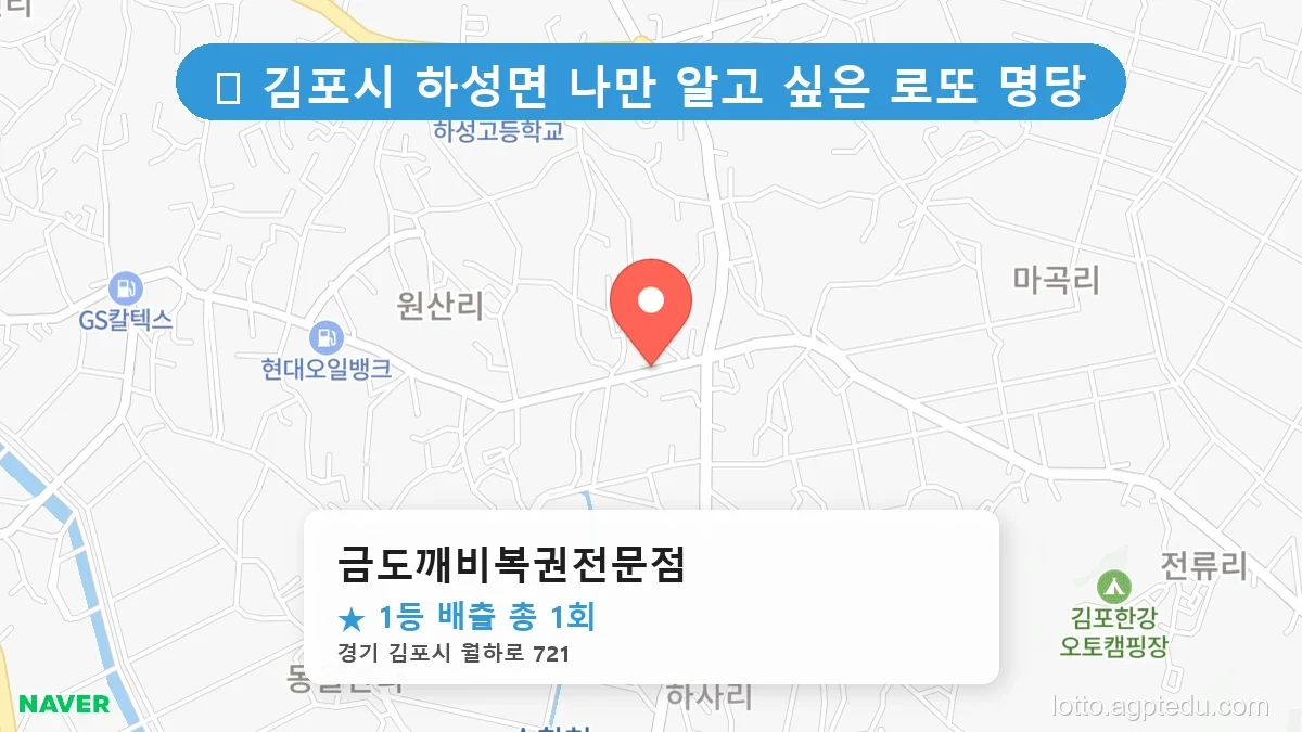 경기 김포시 하성면 하성면 로또 명당 금도깨비복권전문점 1등 당첨 배출점 전경