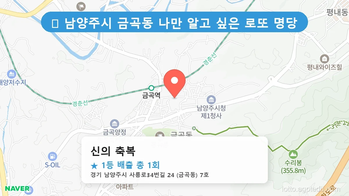 경기 남양주시 금곡동 금곡동 로또 명당 신의 축복 1등 당첨 배출점 전경