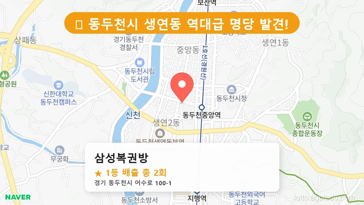 경기 동두천시 생연동 생연동 로또 명당 삼성복권방 1등 당첨 배출점 전경