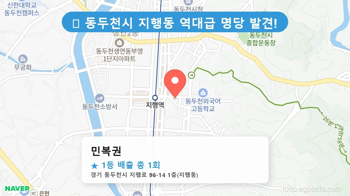 경기 동두천시 지행동 지행동 로또 명당 민복권 1등 당첨 배출점 전경