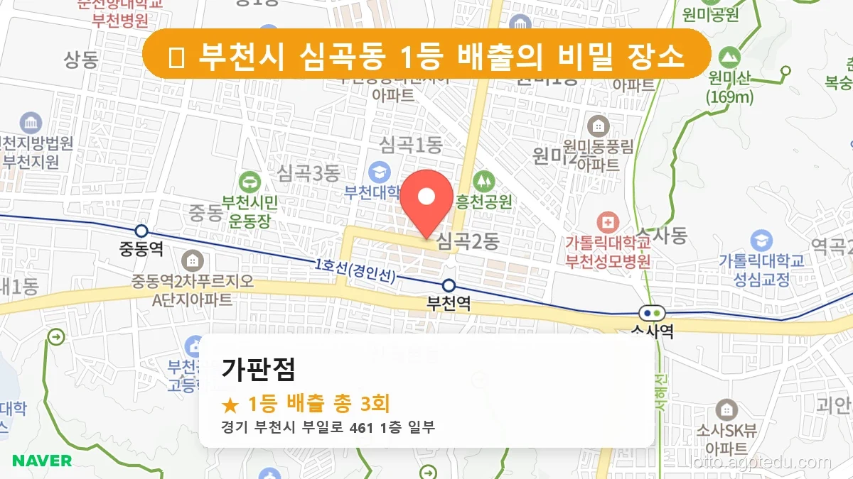 경기 부천시 심곡동 심곡동 로또 명당 가판점 1등 당첨 배출점 전경